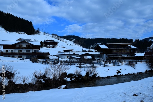 Winter in an Austrian Alpine village
