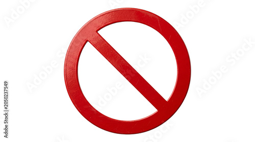 Bild auf Leinwand Red glossy prohibition sign with diagonal slash graphic design symbol isolated on transparent background