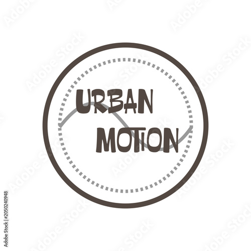 Minimalist Urban Motion T-Shirt Print Graphic with Round Border