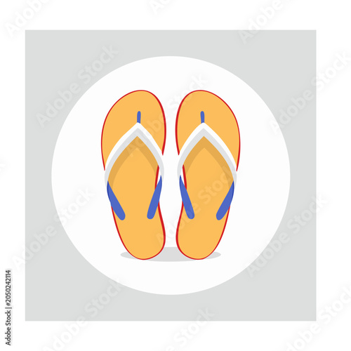 Flat design illustration of orange flip flops
