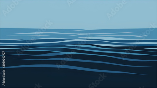 Abstract Wave Pattern in Deep Blue Tones Minimalist Background Texture