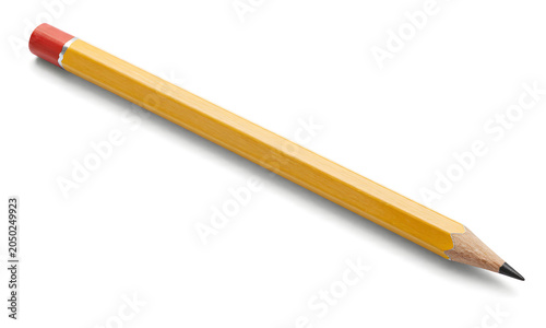 Red Pencil on White Background