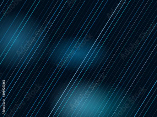 Abstract blue streaks, neon light trails, dark background, motion blur, futuristic design elements, vector graphics