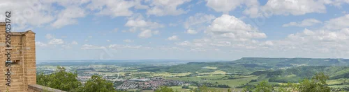 Panel kuchenny z motywem Panoramic view from famous castle Hohenzollern, Schwaebische Alb (Swabian Alb) near Hechingen, Germany