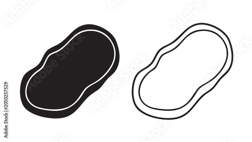 shoe icon silhouettes with line-art outline, vector set