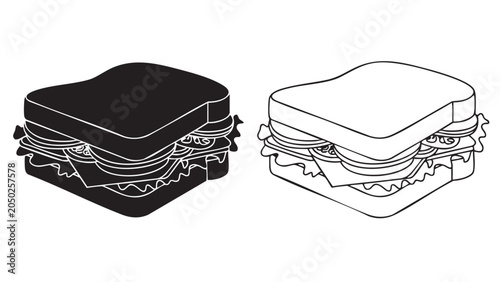 sandwich with melted cheese and ingredients featuring food