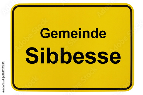 Illustration eines Ortsschildes der Gemeinde Sibbesse in Niedersachsen	