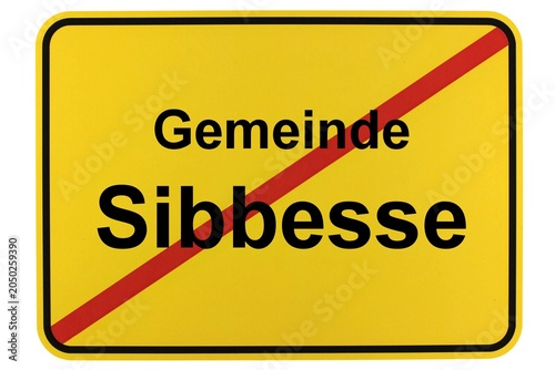 Illustration eines Ortsschildes der Gemeinde Sibbesse in Niedersachsen	
