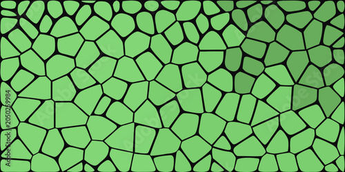 Valokuva Green organic mosaic pattern with irregular polygonal shapes vector illustration