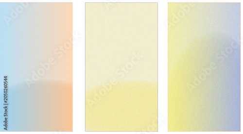 Colorful vibrant grainy gradient mobile phone background template copy space set. Various color combination backdrop design. Smooth color gradation for screen, mobile apps, poster, or banner design
