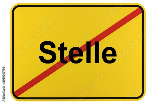Illustration eines Ortsschildes der Gemeinde Stelle in Niedersachsen	