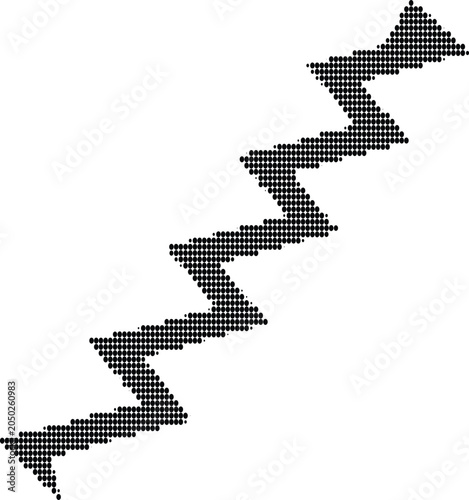 Foto Lightning bolt symbol made of dots, representing energy, power, and sudden events