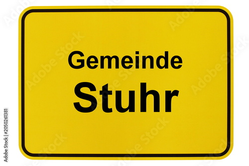 Illustration eines Ortsschildes der Gemeinde Stuhr in Niedersachsen	