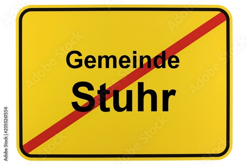 Illustration eines Ortsschildes der Gemeinde Stuhr in Niedersachsen	