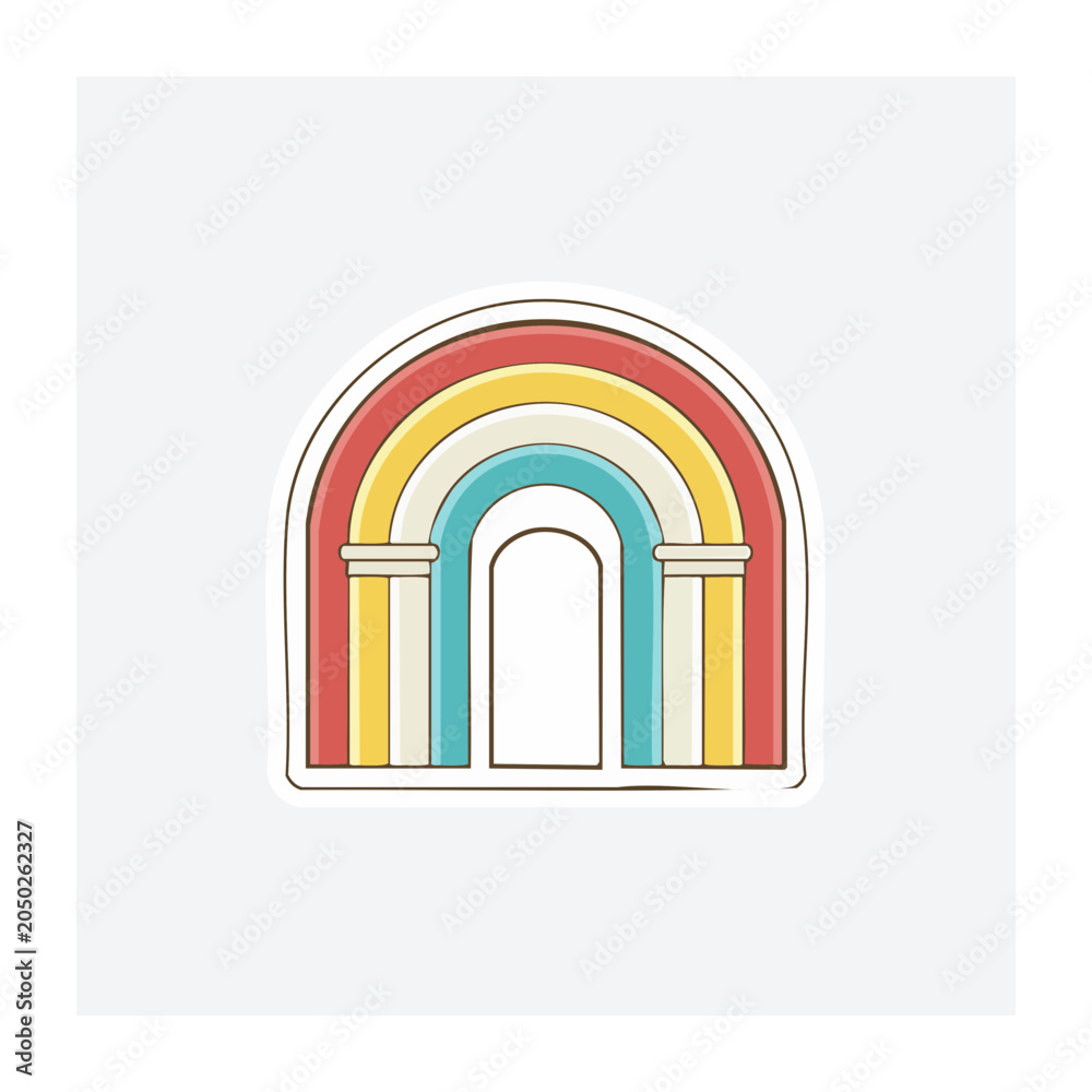 Fototapeta premium Flat design rainbow illustration with white background
