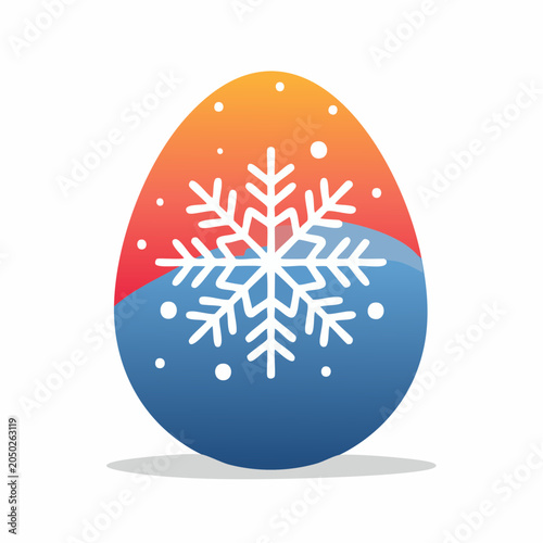 Winter Egg with Snowflake Icon