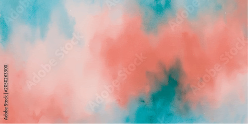Bild auf Leinwand abstract colorful watercolor background with sky fire smoke clouds explosion sun
