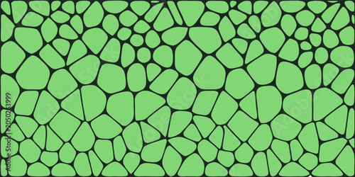 Obraz na plátně Green organic mosaic pattern with dark outlines a repeating vector design