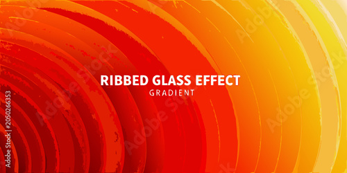 Fotografija Ribbed gradient pattern with curved lines and orange red coloration