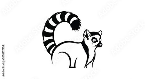 Photography Black and white lemur animal portrait.