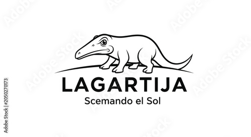 Konstfotografi Black and white lizard logo design.