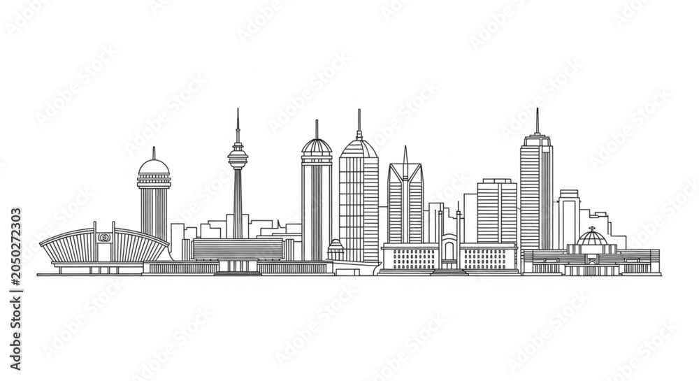 Obraz premium City Skyline with Modern Skyscrapers.