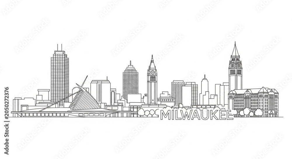 Fototapeta premium City skyline with tall buildings.