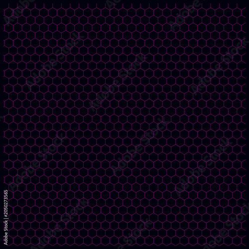 Seamless geometric vector pattern in dark colors with hexagonal shapes  