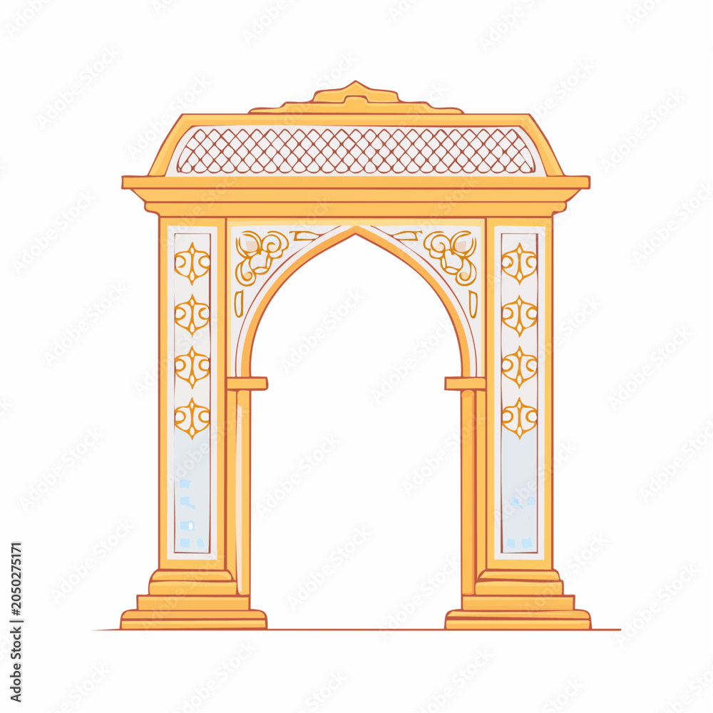 Fototapeta premium Ornate golden archway with decorative patterns