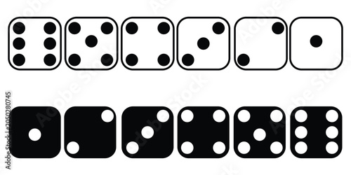 Fotografie Game dice set isolated on transparent background
