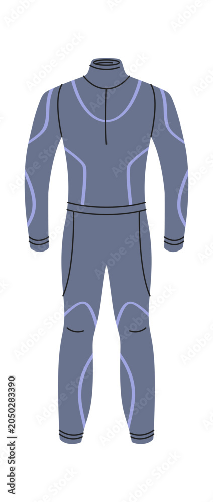 Naklejka premium Wetsuit Front View Technical Drawing