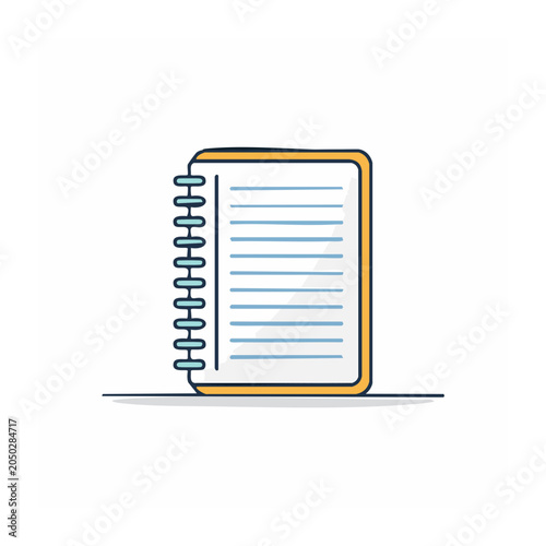 Flat design illustration of a spiral notebook
