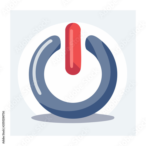 Power button icon in flat design style