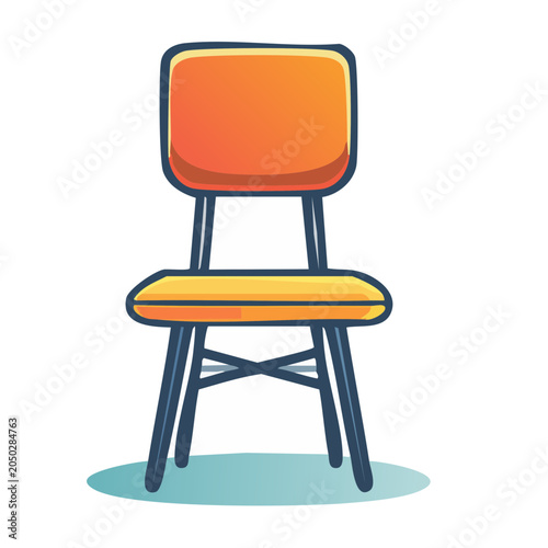 Orange and yellow chair illustration