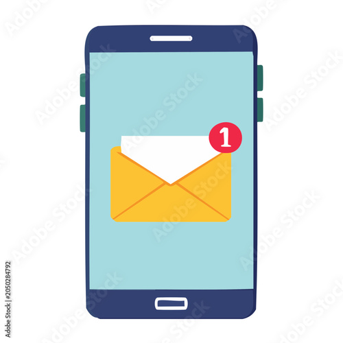 Smartphone displaying an email notification with a badge