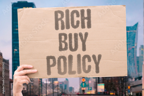 Tableau sur toile "Rich buy policy" Wealth dictates government rules