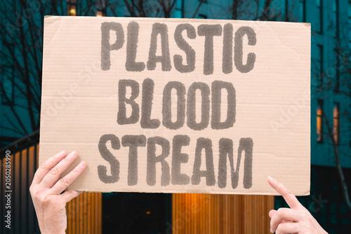 Canvastavla "Plastic blood stream" Pollution circulates inside human body