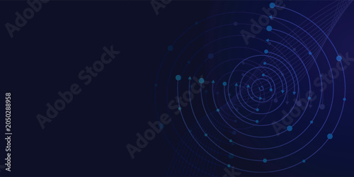 Cuadro en lienzo Abstract line circle with points background