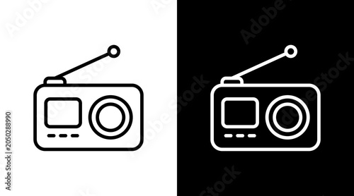 Canvastavla Radio  White Icon Set Design