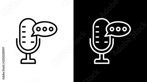 Microphone  White Icon Set Design