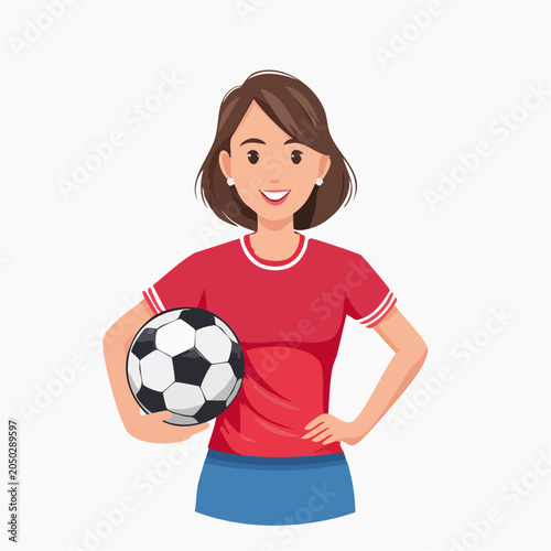 Woman Holding Soccer Ball
