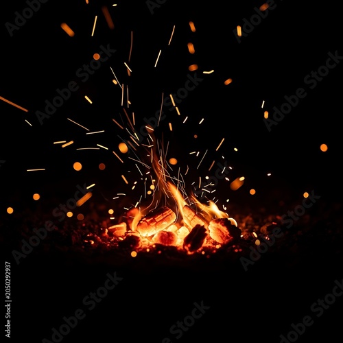 Vibrant Bonfire Night Celebration With Fireworks Display.