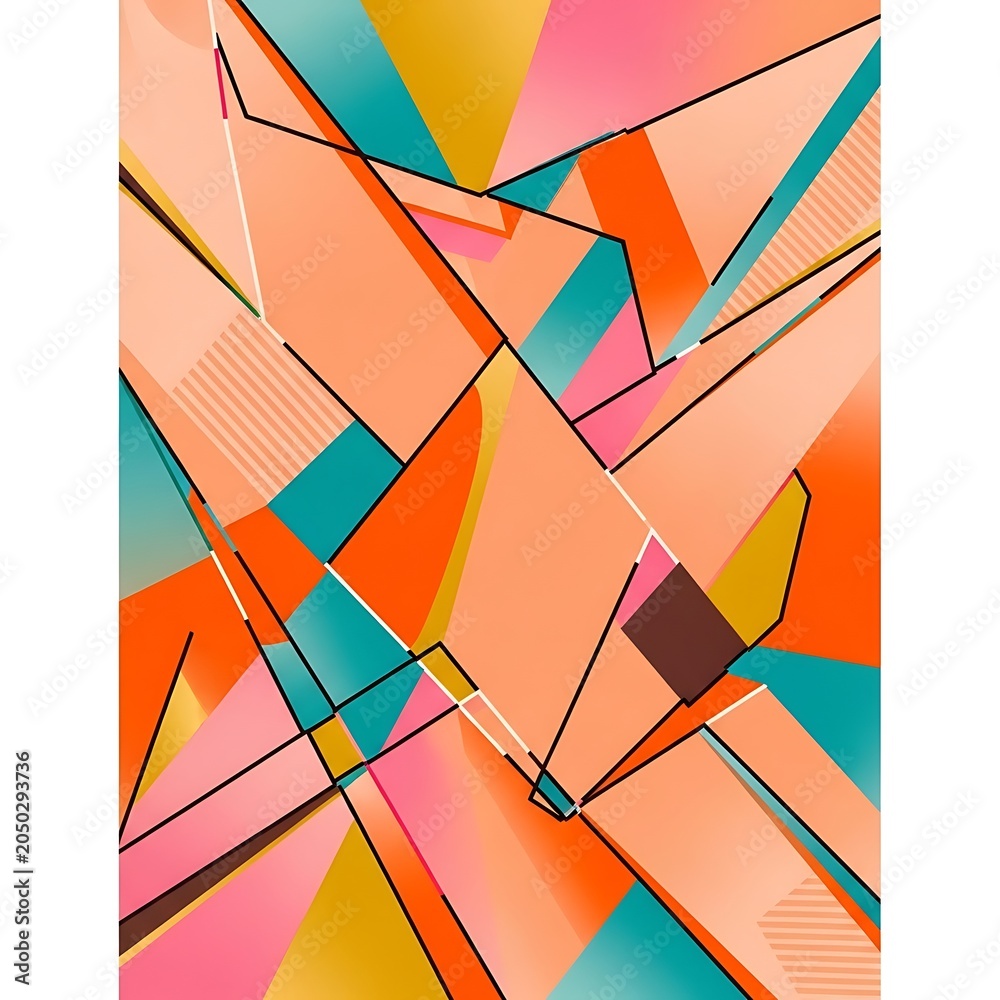 Fototapeta premium Vibrant Abstract Geometric Colorful Pattern Design.