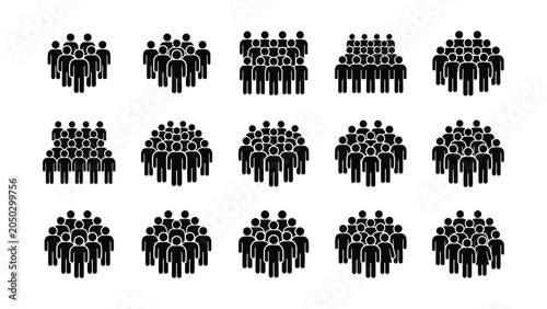 Quadro em tela Collection of people icons representing group crowds and social community
