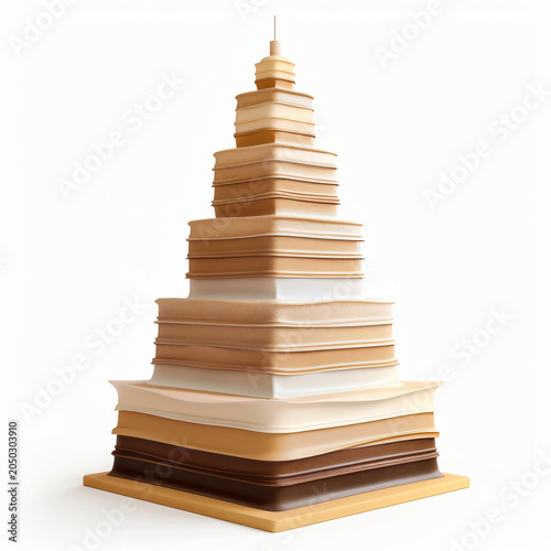 Elegant tiered cake design with gradient layers and intricate top details for special occasions