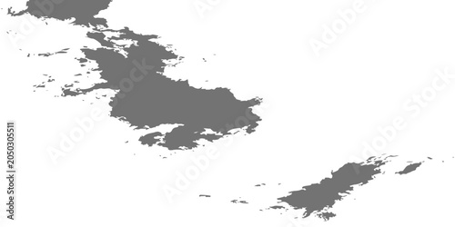 Εκτύπωση καμβά Island shape silhouette against a white background a geographical landmass depic