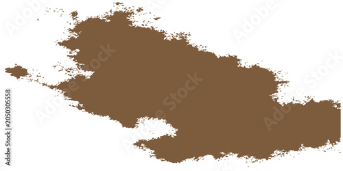 Photography Brown landmass silhouette against a white background a geographic shape with irr