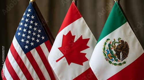 Flags of usa canada and mexico
