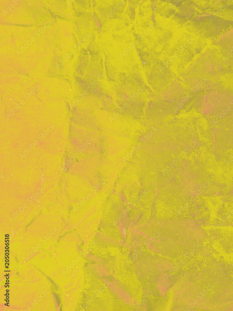 Naklejka premium Yellow and green abstract grunge texture with soft stains, rough surface details, subtle grain, and weathered color transitions for design background.