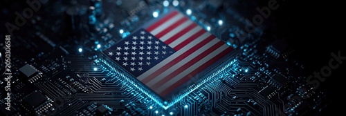 motherboard with American Flag CPU chip